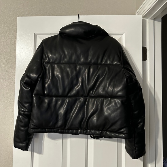 Abercrombie & Fitch Faux Leather Puffer - Picture 2 of 2